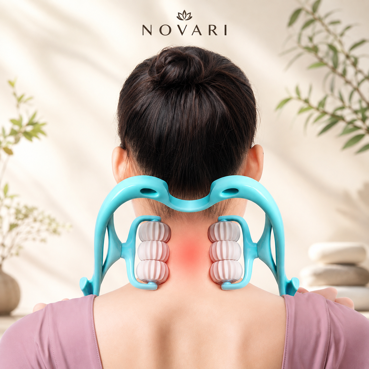 TheraRoll 6-Wheel Manual Neck & Shoulder Massager | Deep Tissue Roller for Tension & Pain Relief