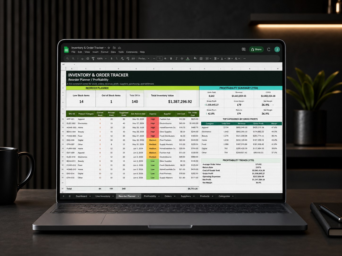 Inventory & Order Tracker