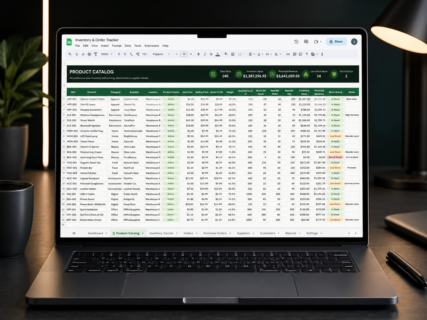 Inventory & Order Tracker